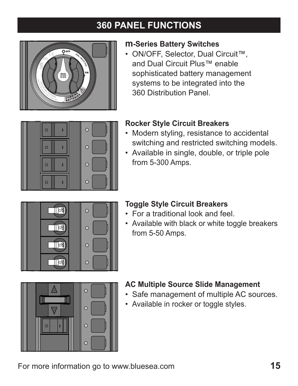 Blue Sea Systems 1408 M-Series Dual Circuit Plus, Main + 3 Position CLB Vertical User Manual | Page 17 / 20