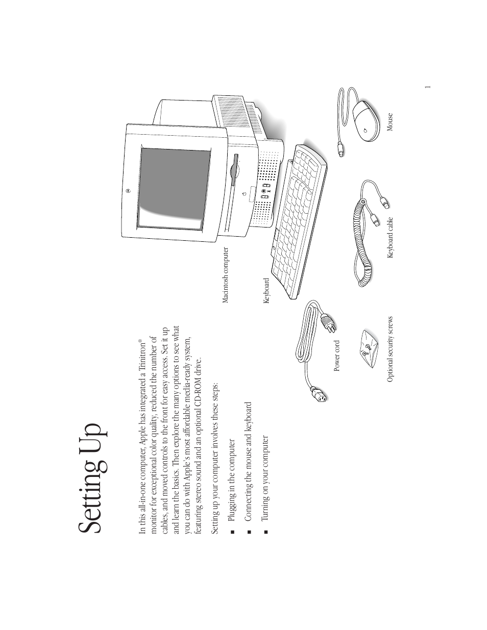 Setting up | Apple Macintosh LC 550 User Manual | Page 6 / 37