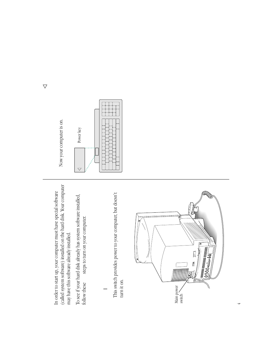 Turning on your computer for the first time | Apple Macintosh LC 550 User Manual | Page 9 / 37