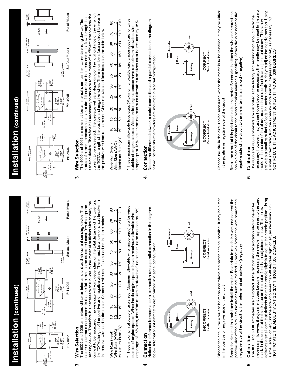 Installation, Continued) | Blue Sea Systems 8005 DC Analog Ammeter - 0 to 25A with Shunt User Manual | Page 2 / 2