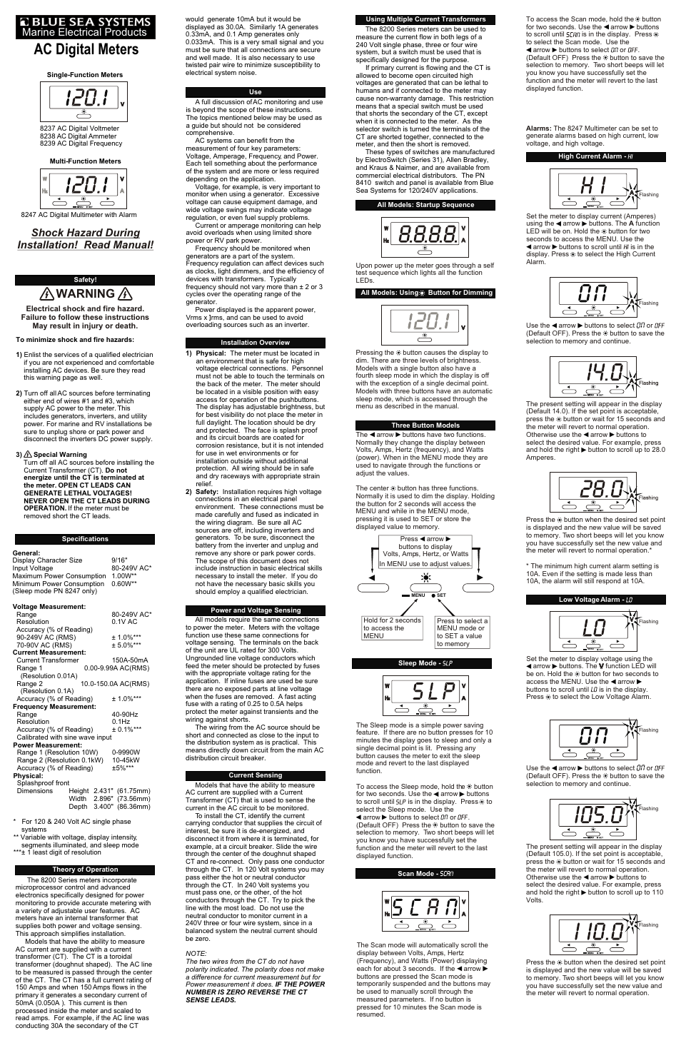 Blue Sea Systems 8407 AC Main + 11 Positions User Manual | 2 pages