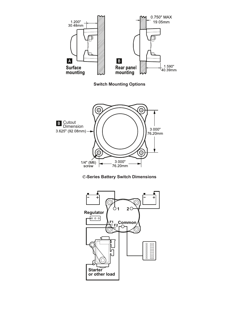 Blue Sea Systems 9002e e-Series Selector Battery Switch with AFD User Manual | Page 2 / 2