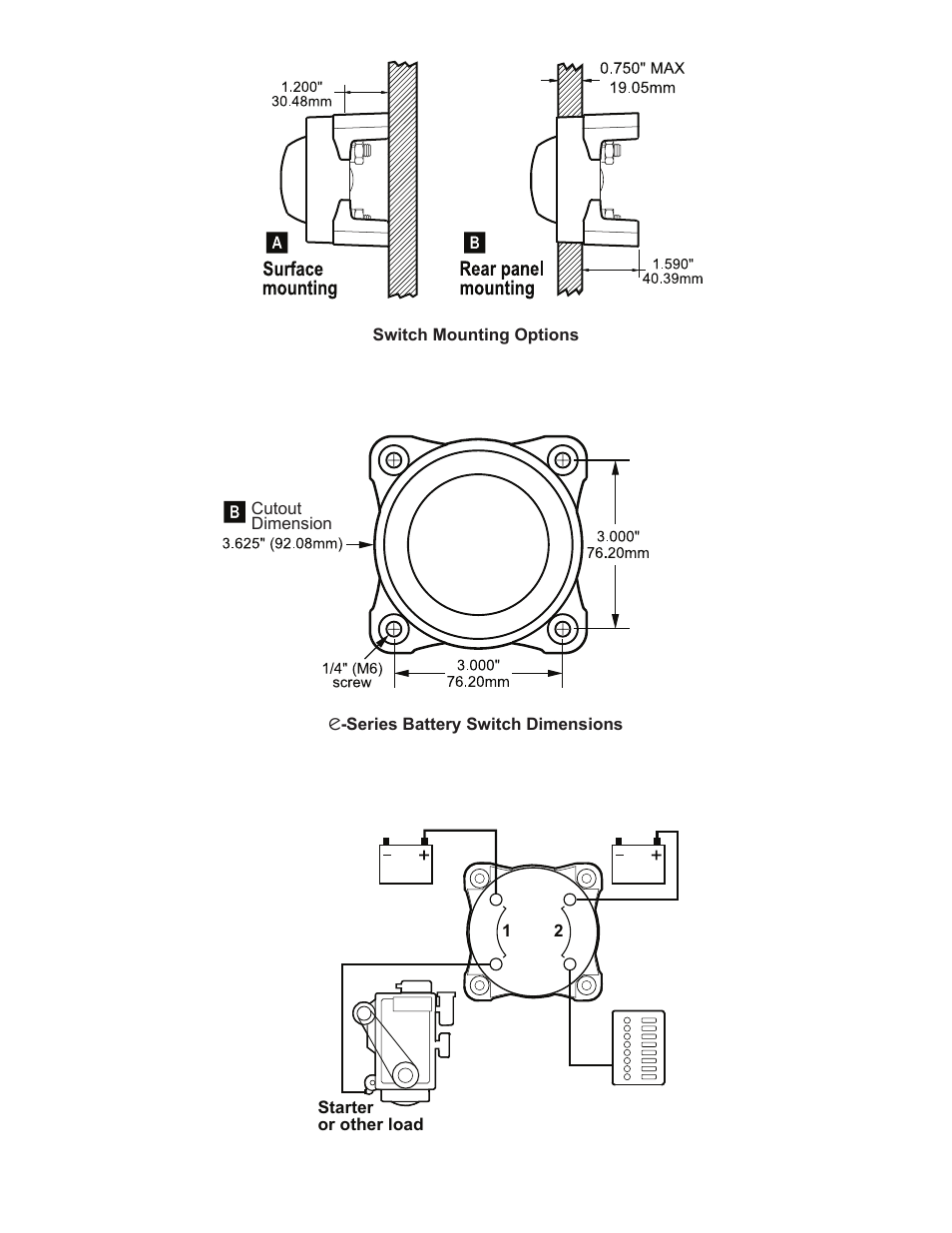 Blue Sea Systems 5511e e-Series Dual Circuit Plus Battery Switch User Manual | Page 2 / 2