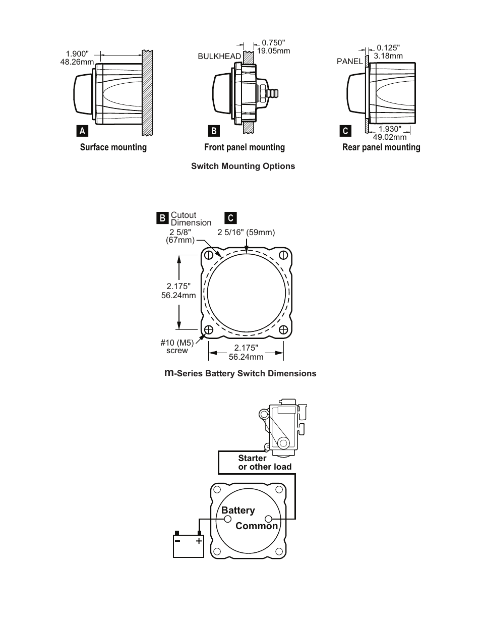 Blue Sea Systems 6006 m-Series Mini On-Off Battery Switch with Knob User Manual | Page 2 / 2