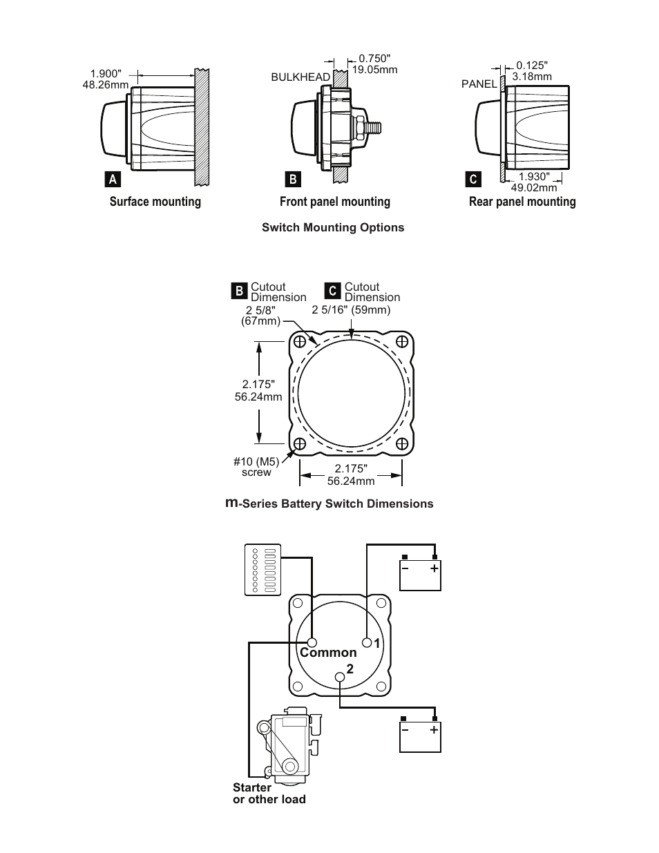 Blue Sea Systems 6007 m-Series Mini Selector Battery Switch User Manual | Page 2 / 2