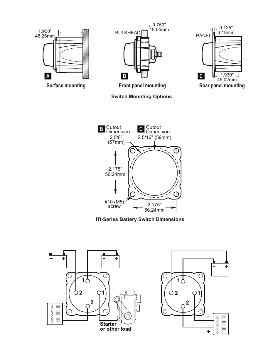 Blue Sea Systems 6010 m-Series Mini Dual Circuit Battery Switch User Manual | Page 2 / 2