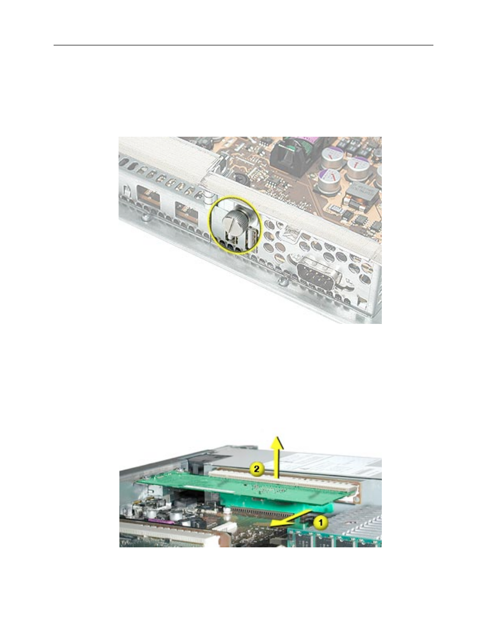 Removing the single-slot riser card | Apple Xserve (Single-Slot Riser Card Replacement) User Manual | Page 4 / 6