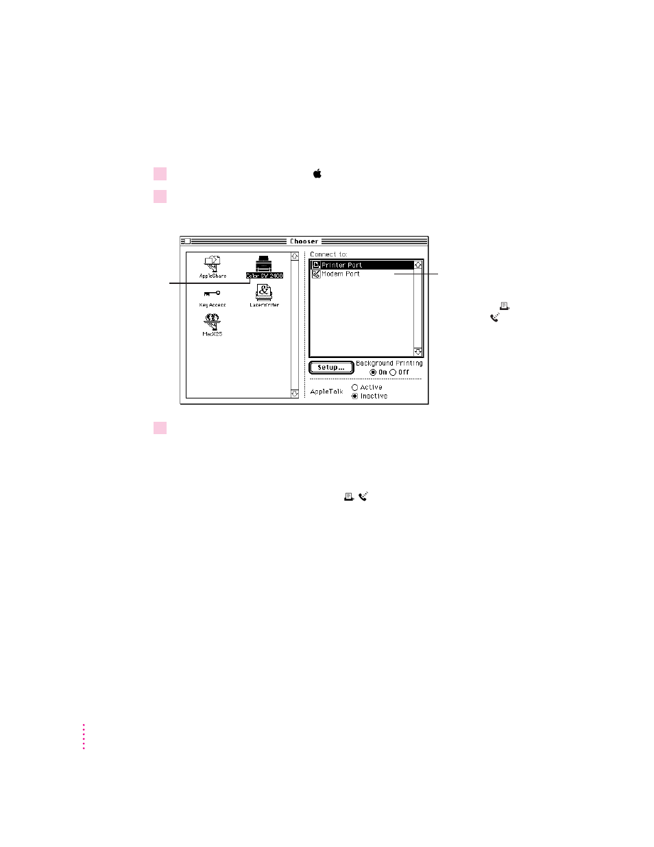 Special information for powerbook owners | Apple COLOR STYLEWRITER 2400 User Manual | Page 25 / 102