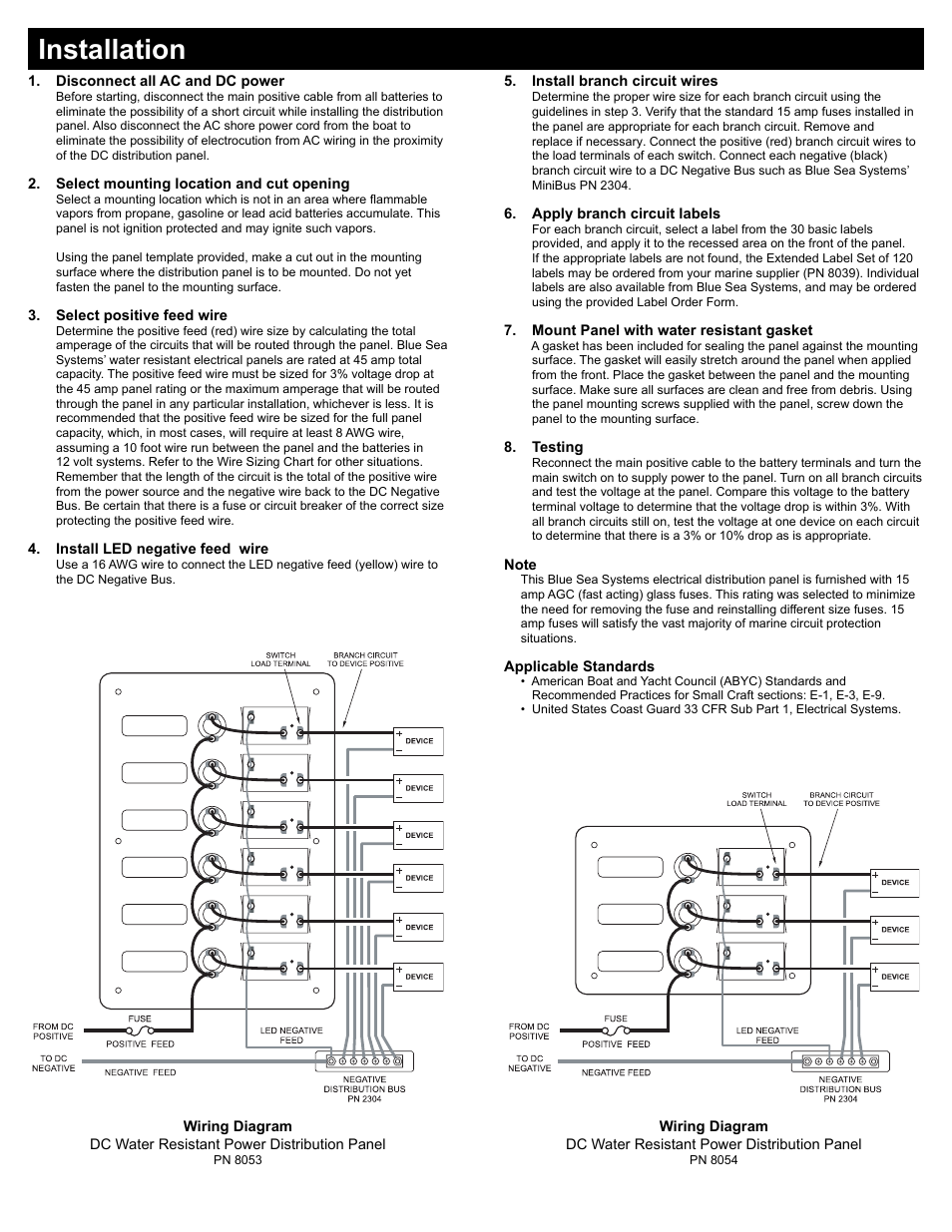 Installation | Blue Sea Systems 8053 6 Position-Slate Gray User Manual | Page 2 / 2