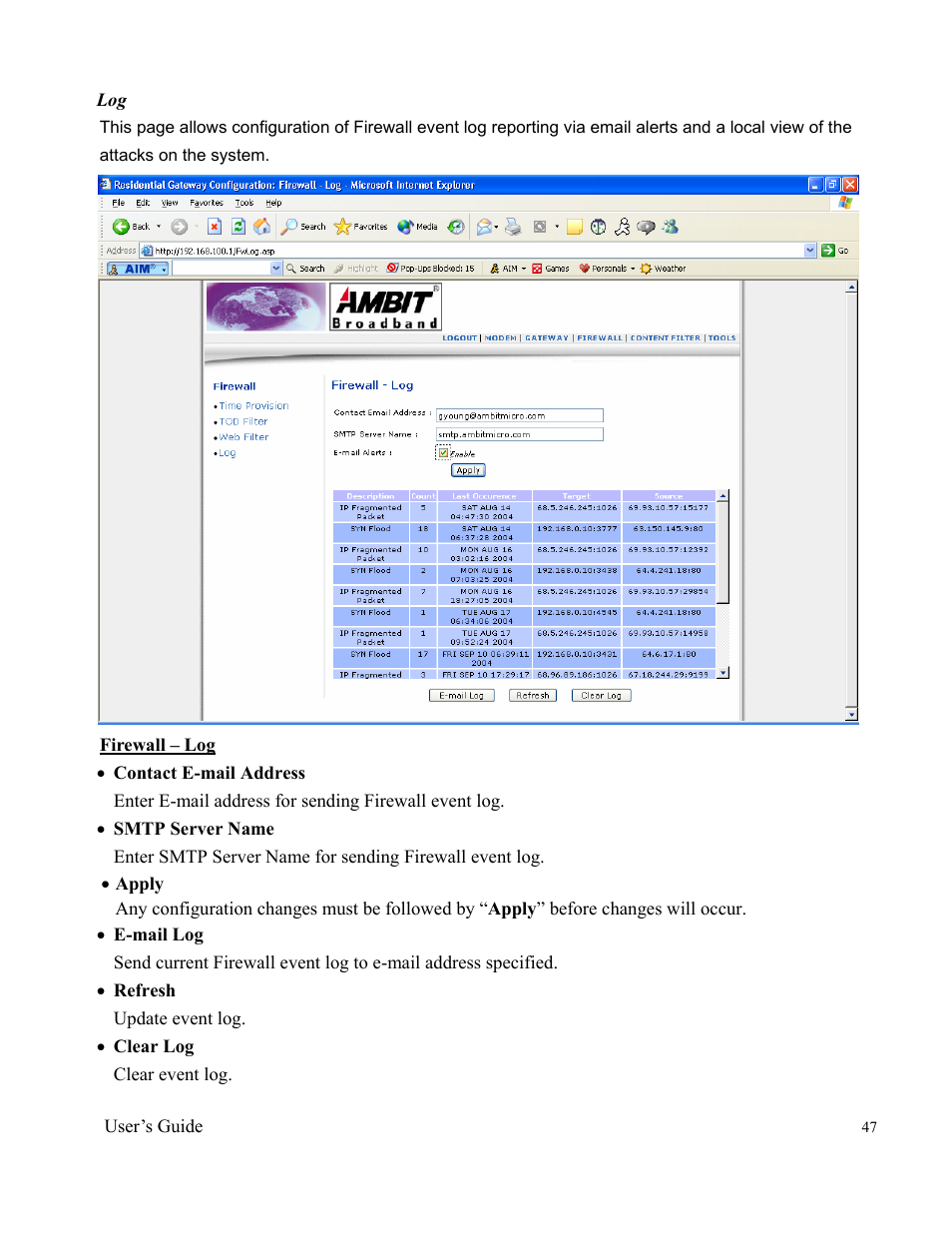 Ambit Cable Modem Router U10C012 User Manual | Page 47 / 55