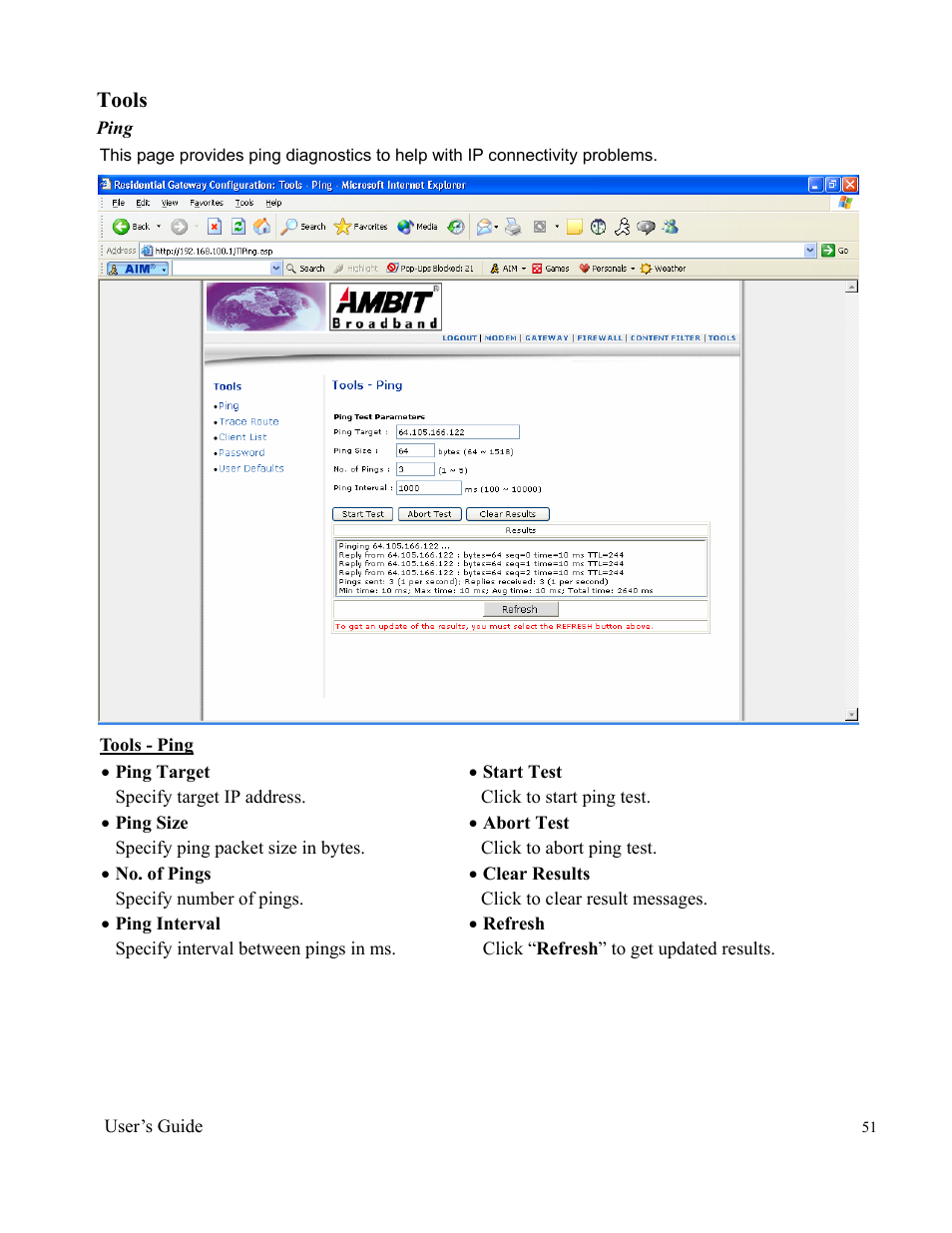 Ambit Cable Modem Router U10C012 User Manual | Page 51 / 55