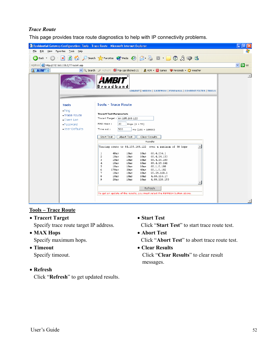 Ambit Cable Modem Router U10C012 User Manual | Page 52 / 55