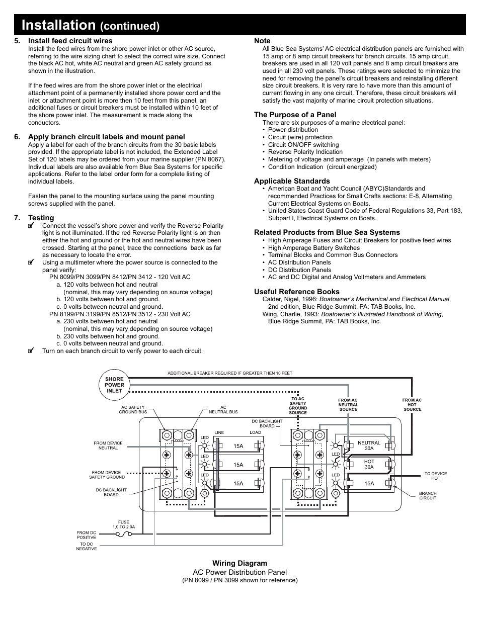 Installation, Continued) | Blue Sea Systems 8512 AC Main + 6 Positions User Manual | Page 2 / 2