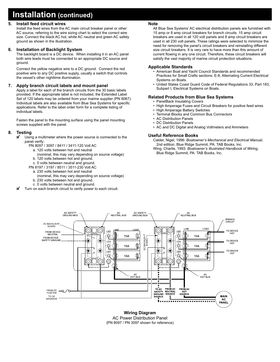 Installation, Continued) | Blue Sea Systems 8511 AC 8 Position User Manual | Page 2 / 2
