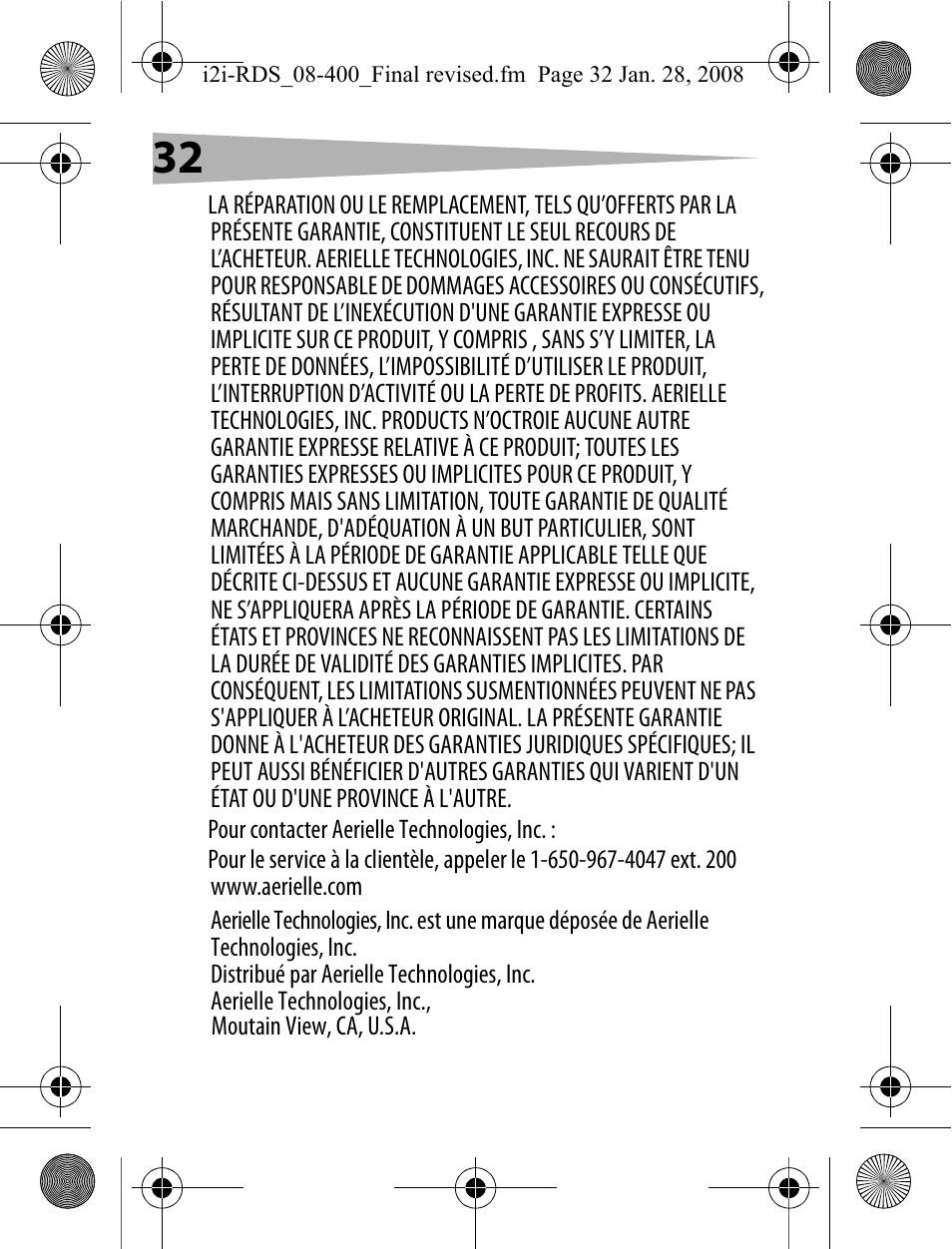 Aerielle Technologies i2i-RDS User Manual | Page 32 / 50