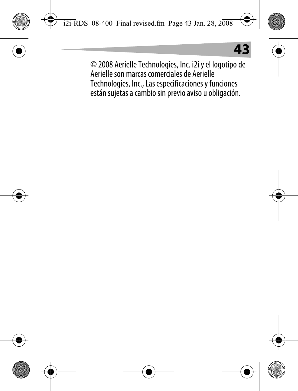 Aerielle Technologies i2i-RDS User Manual | Page 43 / 50