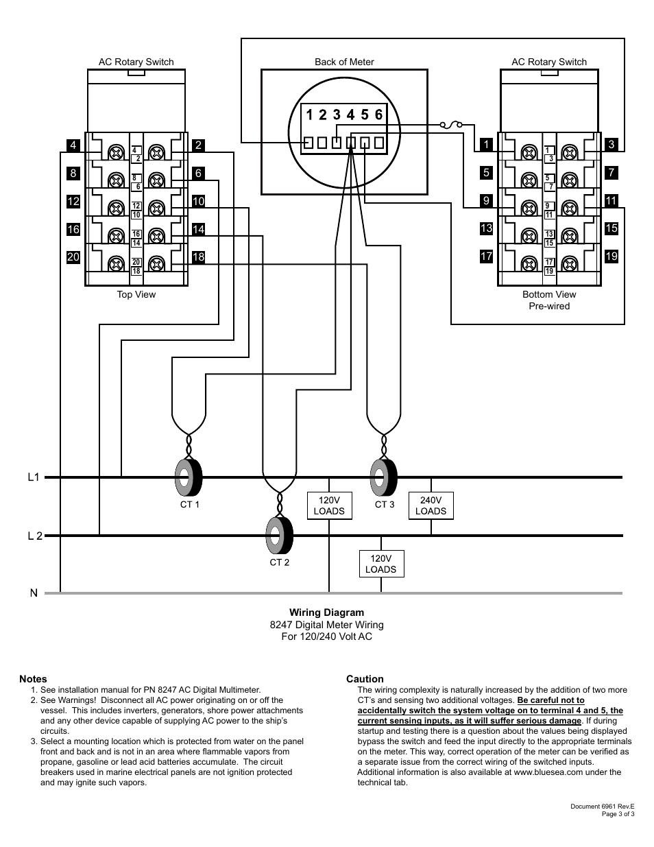 Blue Sea Systems 8410 AC Digital Meter Panel - 240V AC User Manual | Page 3 / 3