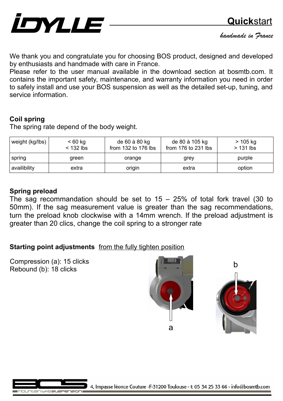 Bos IDYLLE 2014 Manual startup User Manual | 1 page