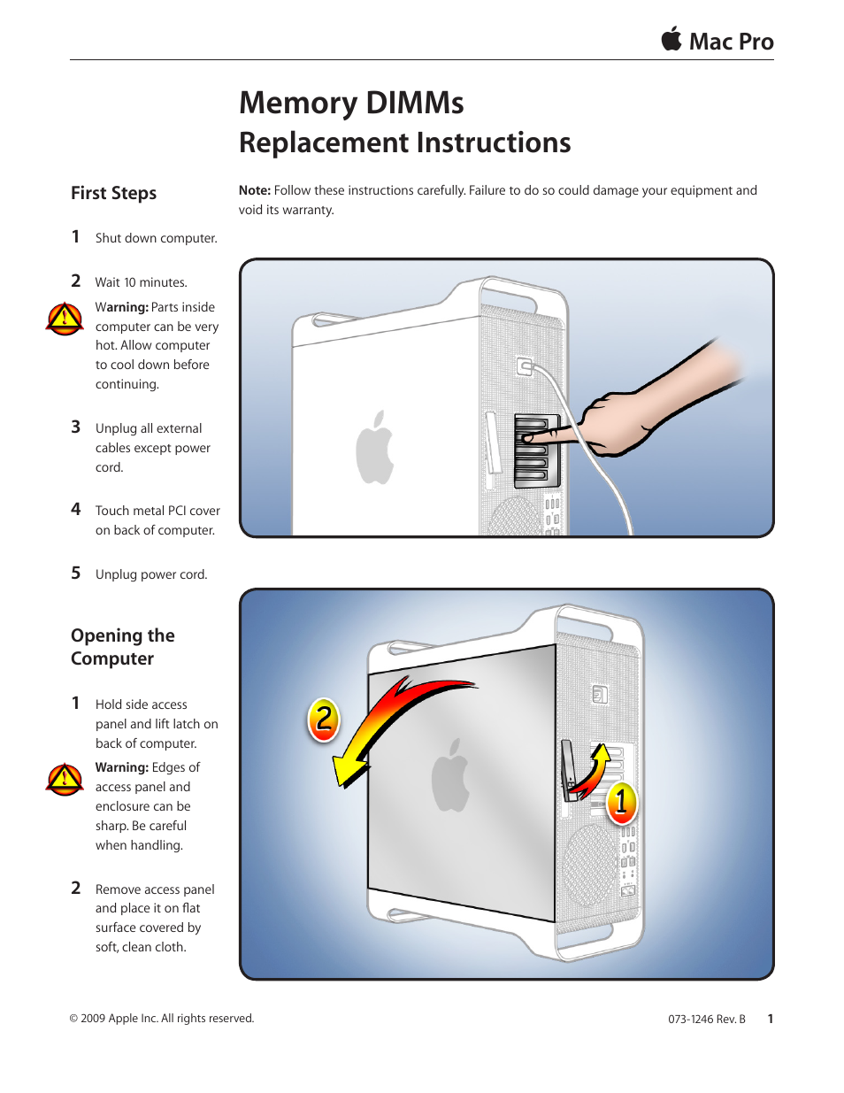 Apple Mac Pro (Memory DIMMs Replacement) User Manual | 10 pages