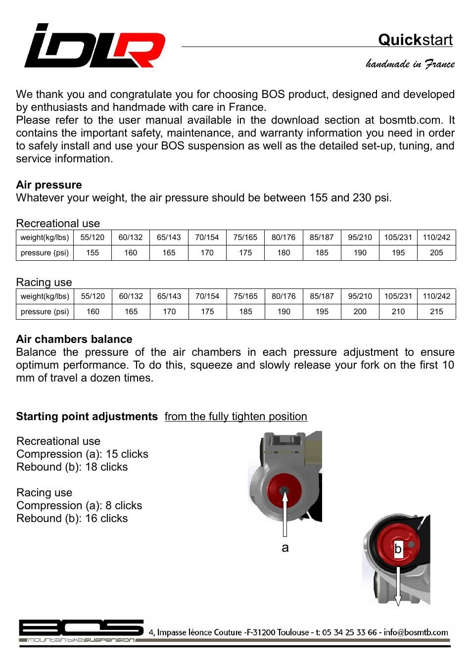 Bos IDYLLE AIR 2014 Manual startup User Manual | 1 page