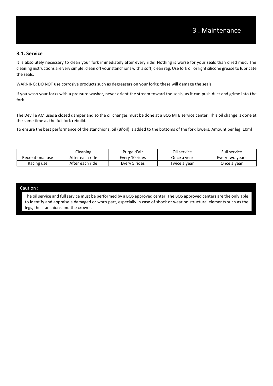 3 . maintenance, Service | Bos DEVILLE AM 2014 User manual User Manual | Page 7 / 8