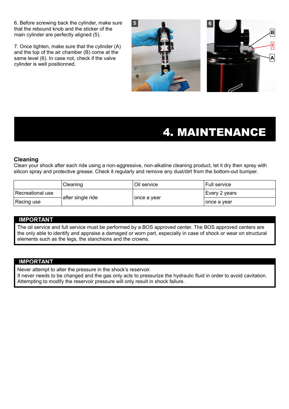 Maintenance | Bos VOID 2014 User manual User Manual | Page 8 / 9