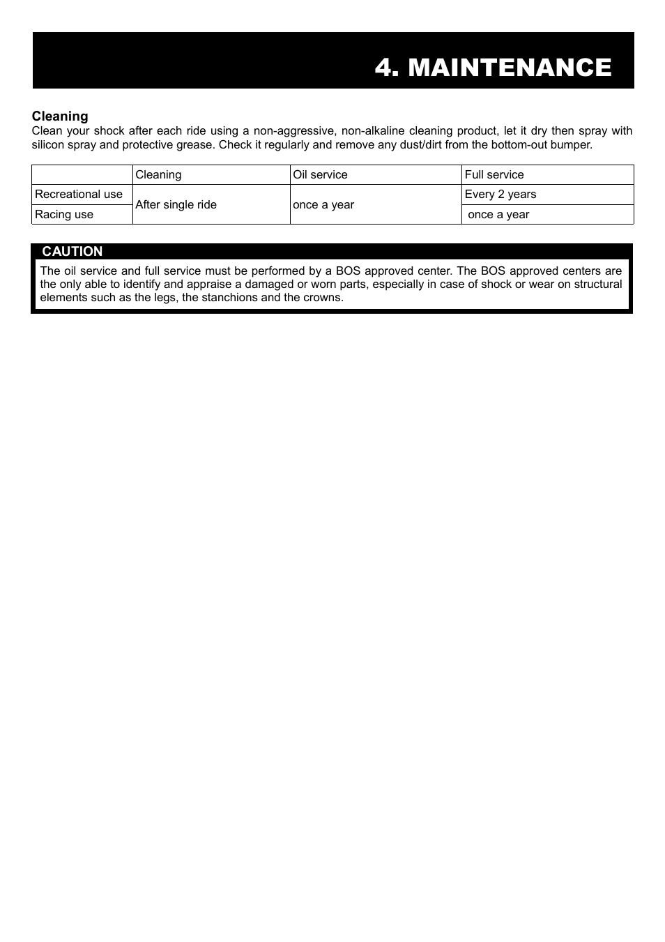 Maintenance | Bos VIP'R 2.1 2014 User manual User Manual | Page 8 / 9