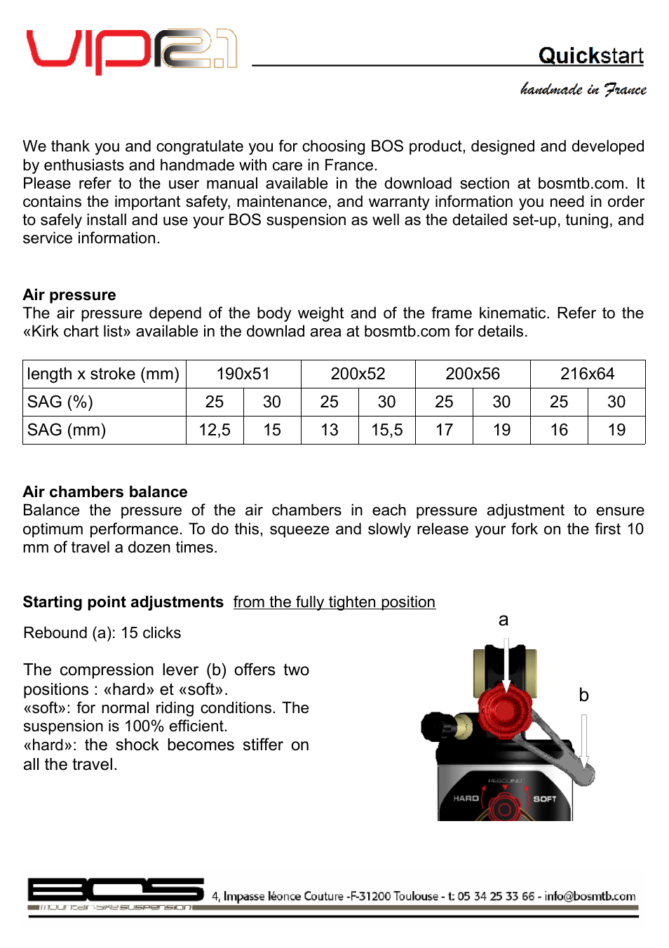 Bos VIP'R 2.1 2014 Manual startup User Manual | 1 page