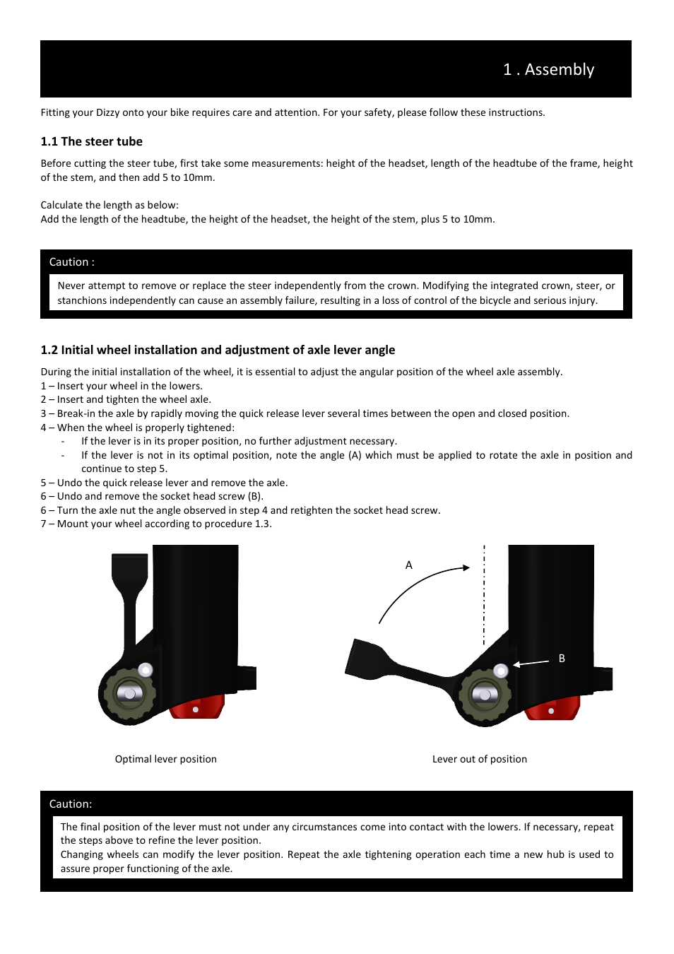 1 . assembly | Bos Dizzy 2014 User manual User Manual | Page 3 / 9