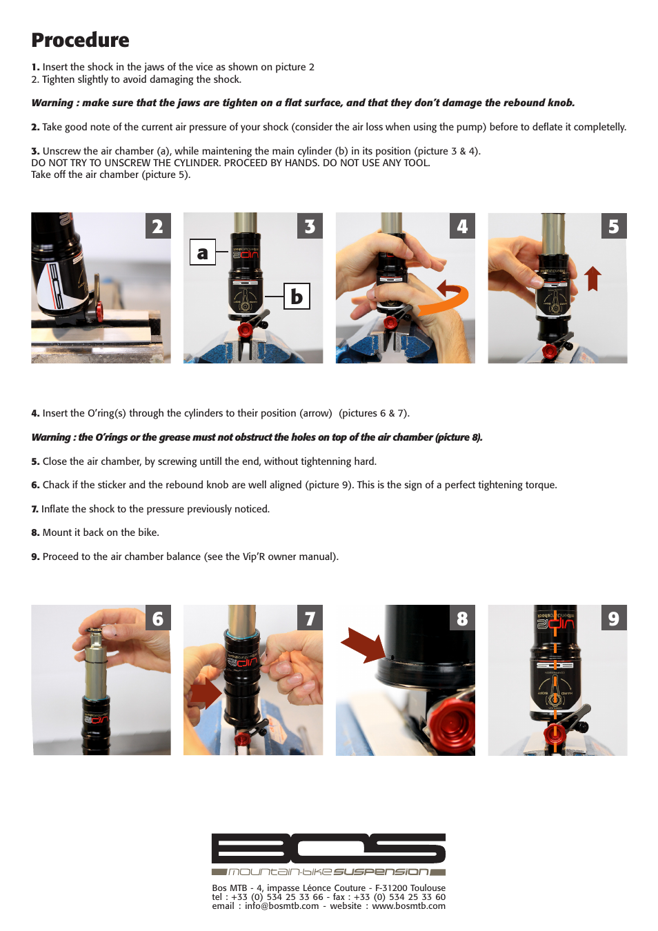 Procedure | Bos Vip RVolume User Manual | Page 2 / 2