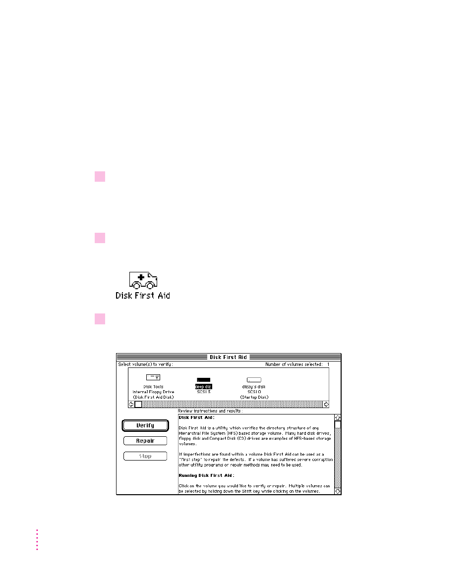 How to repair a hard disk or floppy disk | Apple Macintosh LC 630 DOS User Manual | Page 111 / 203