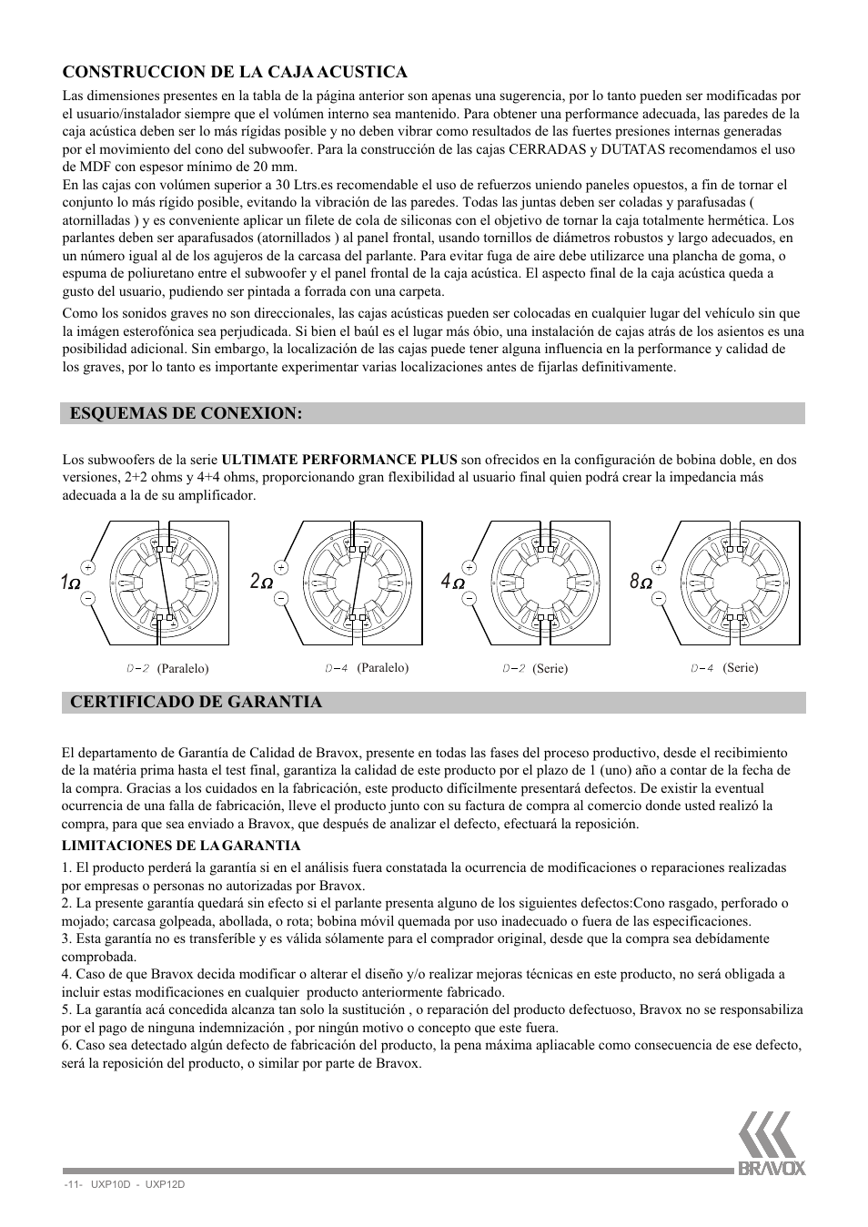 Bravox Linha UXP User Manual | Page 11 / 12