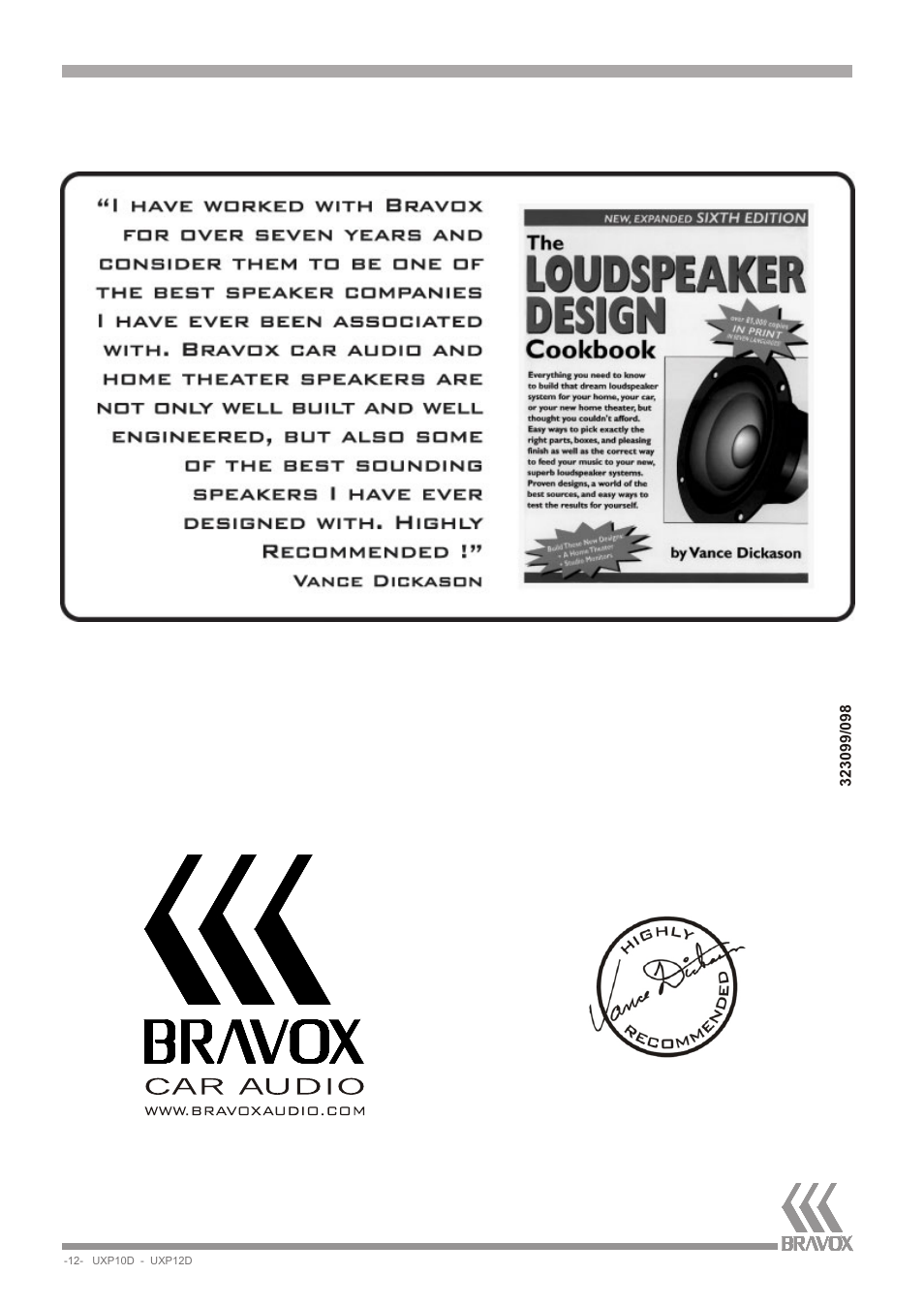 Bravox Linha UXP User Manual | Page 12 / 12