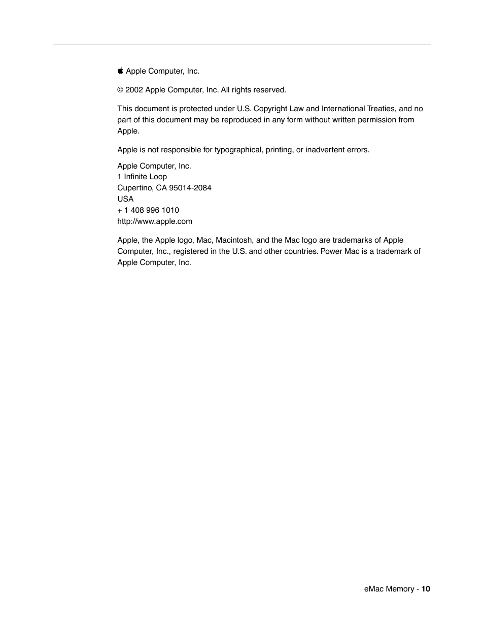 Apple eMac User Manual | Page 10 / 10