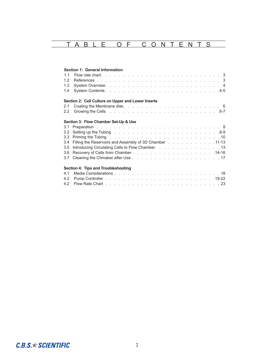 C.B.S. Scientific FCU-1000 User Manual | Page 2 / 24