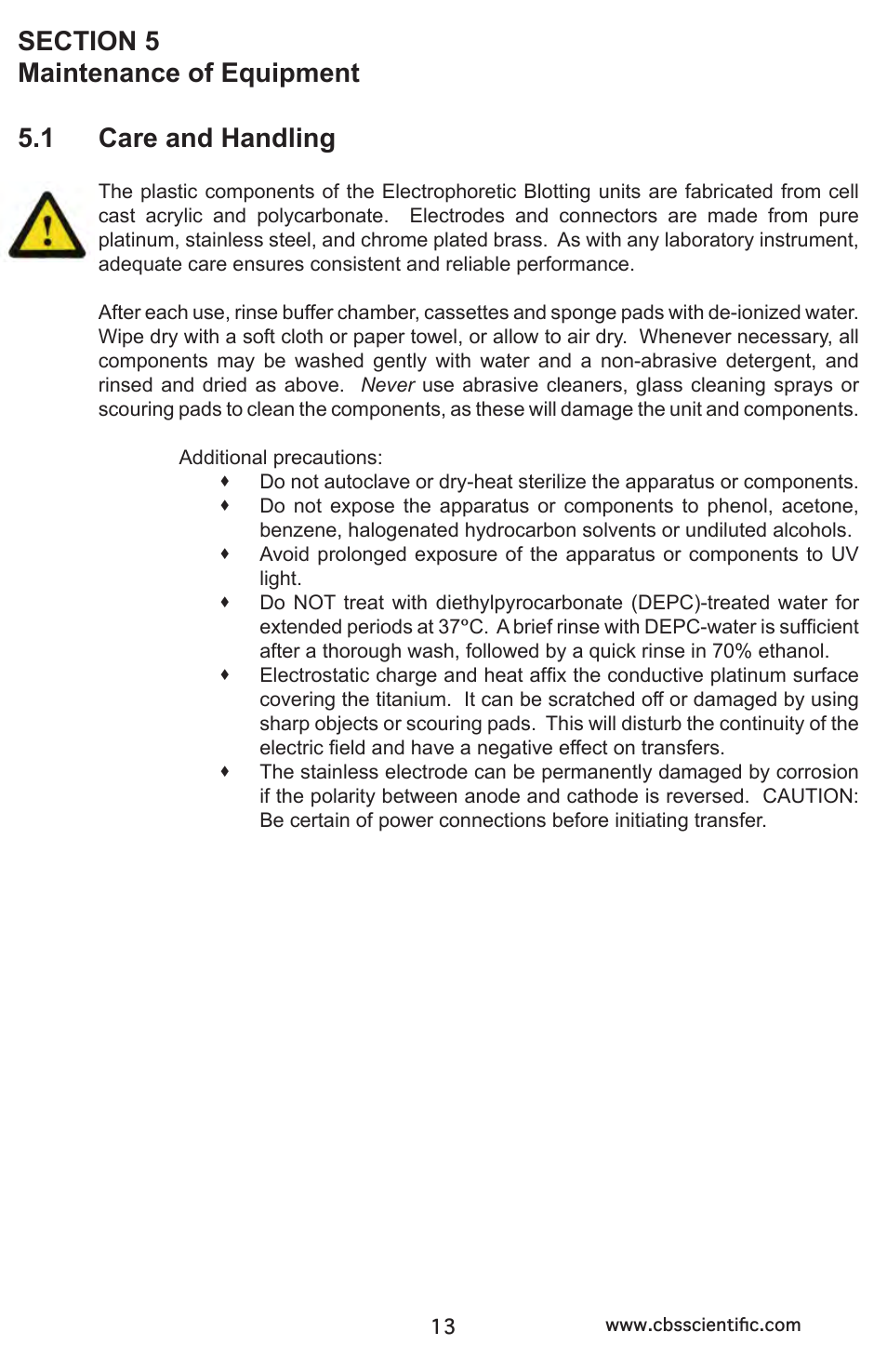 C.B.S. Scientific EBU-204 User Manual | Page 13 / 16