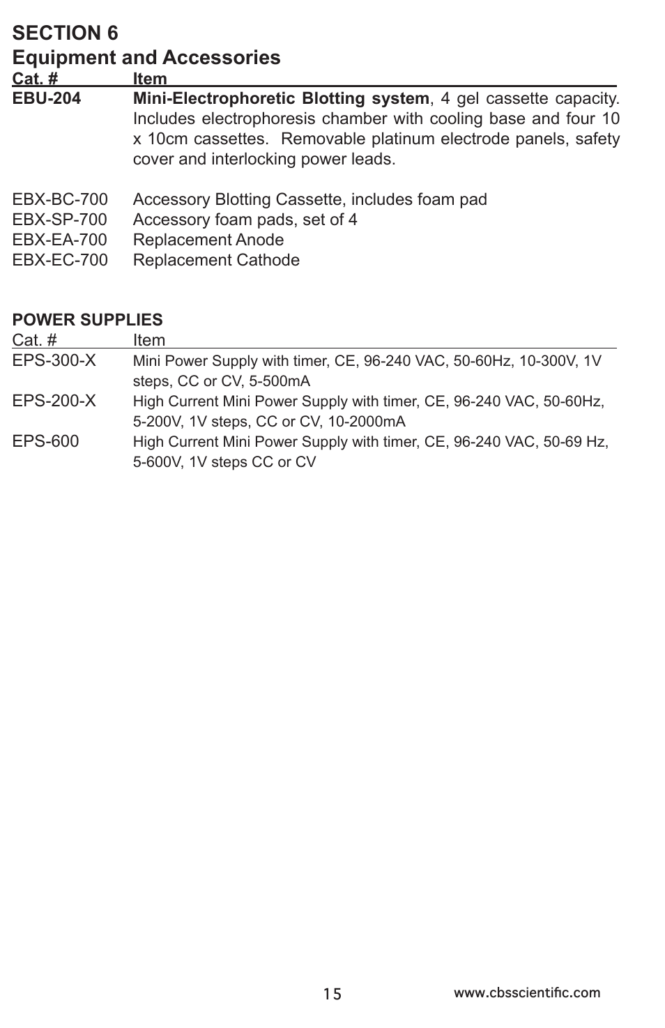 C.B.S. Scientific EBU-204 User Manual | Page 15 / 16