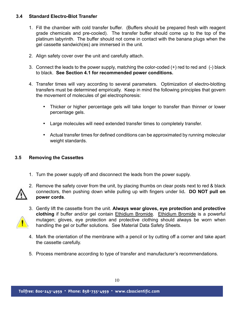 C.B.S. Scientific EBX-700 User Manual | Page 10 / 16