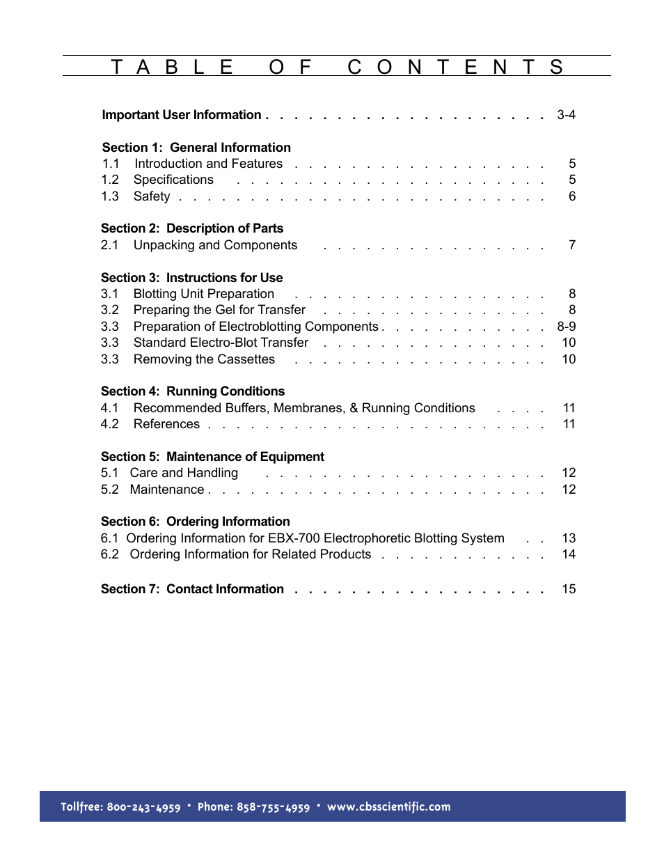 C.B.S. Scientific EBX-700 User Manual | Page 2 / 16