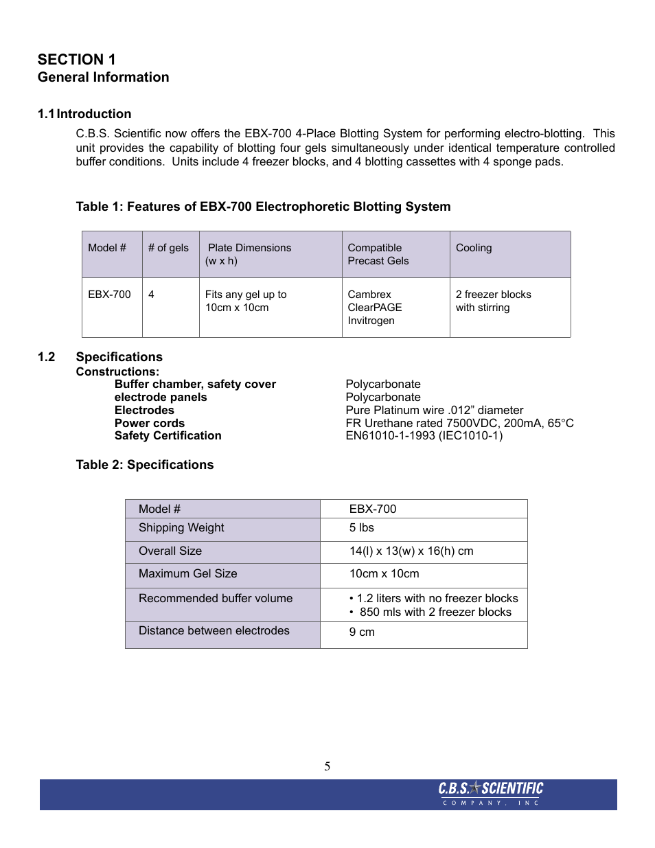 C.B.S. Scientific EBX-700 User Manual | Page 5 / 16