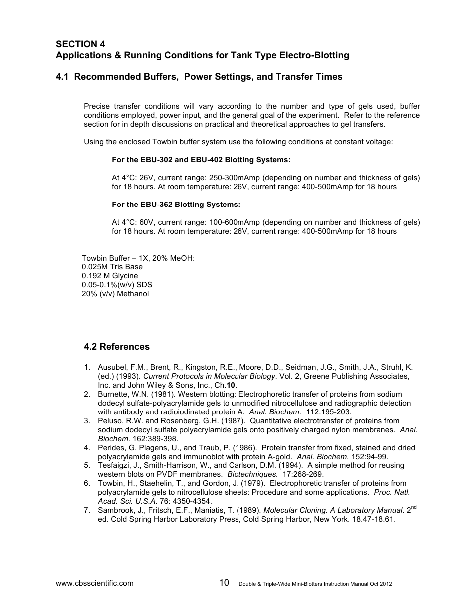 C.B.S. Scientific EBU-402 User Manual | Page 10 / 12