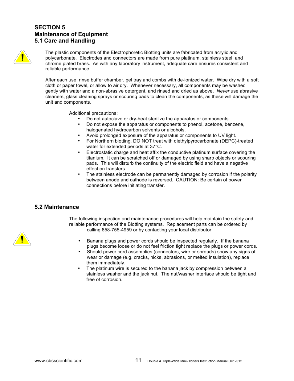 C.B.S. Scientific EBU-402 User Manual | Page 11 / 12