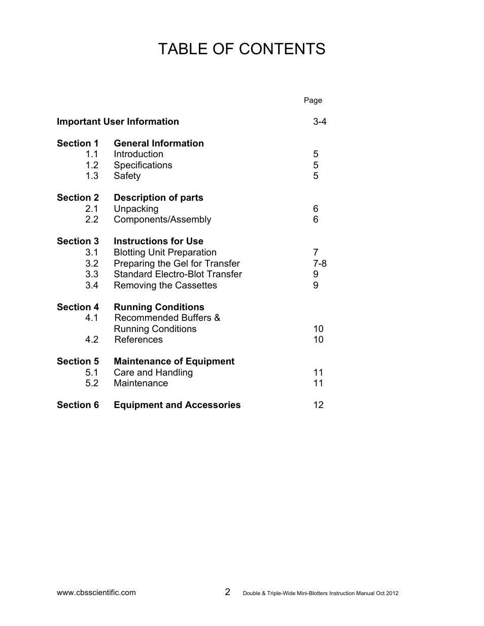 C.B.S. Scientific EBU-402 User Manual | Page 2 / 12