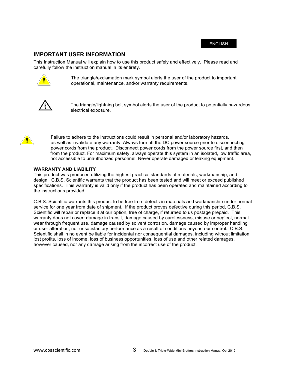 C.B.S. Scientific EBU-402 User Manual | Page 3 / 12