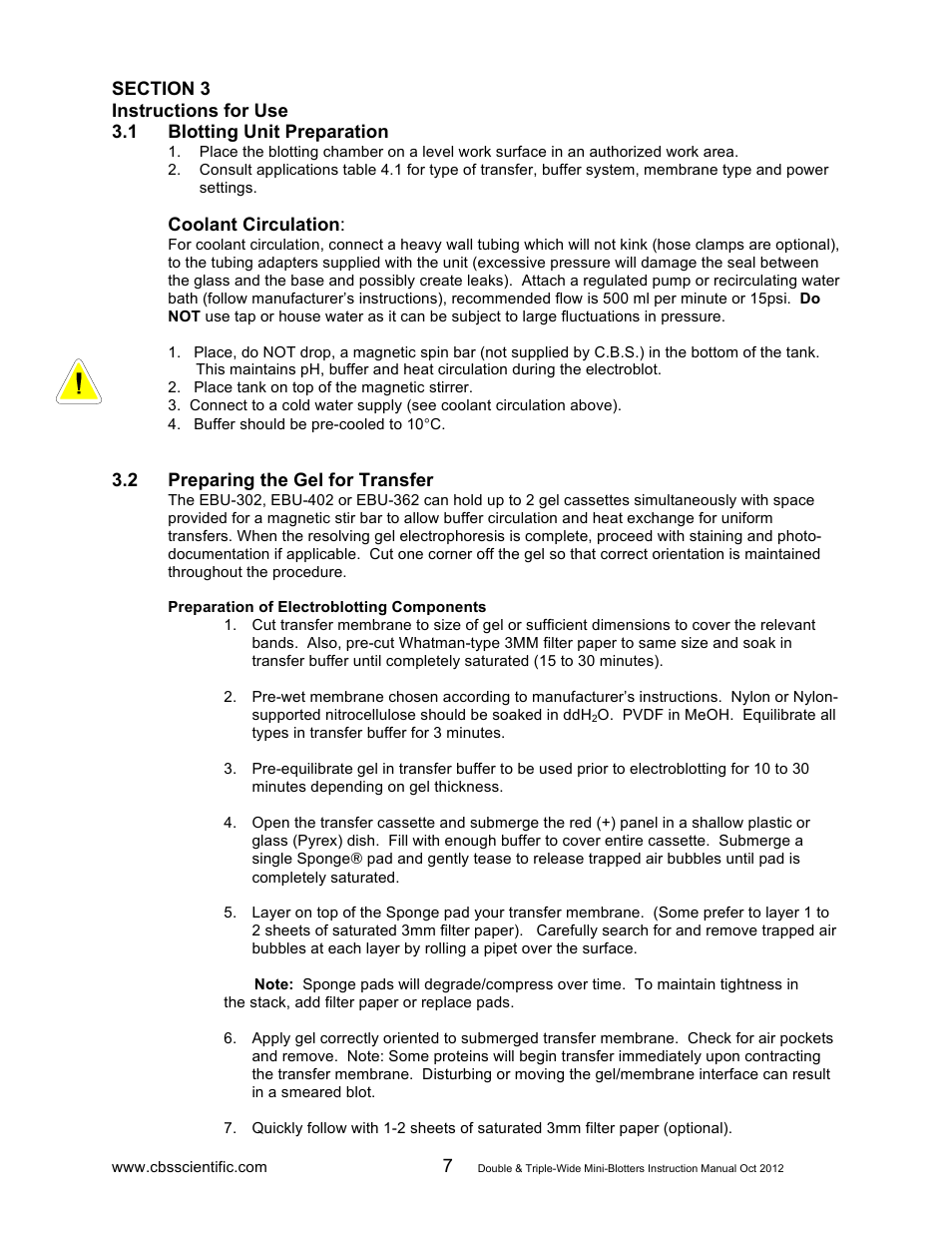 C.B.S. Scientific EBU-402 User Manual | Page 7 / 12