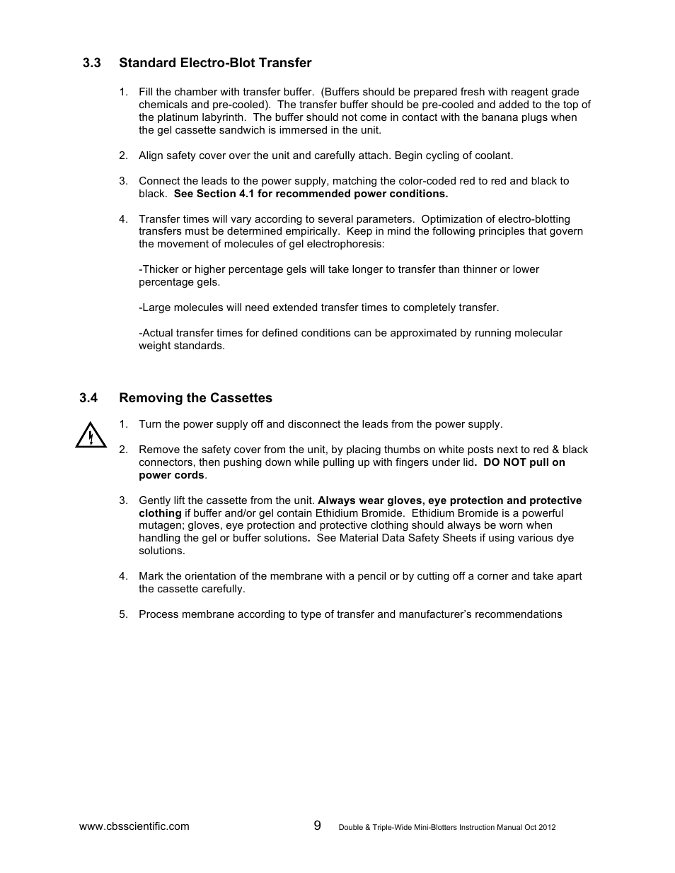 C.B.S. Scientific EBU-402 User Manual | Page 9 / 12