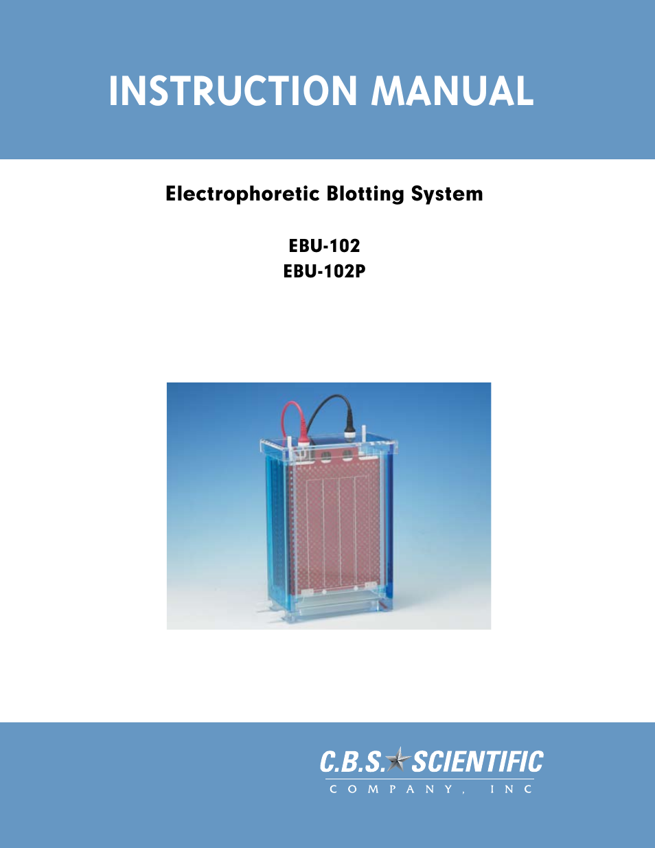 C.B.S. Scientific EBU-102P User Manual | 16 pages