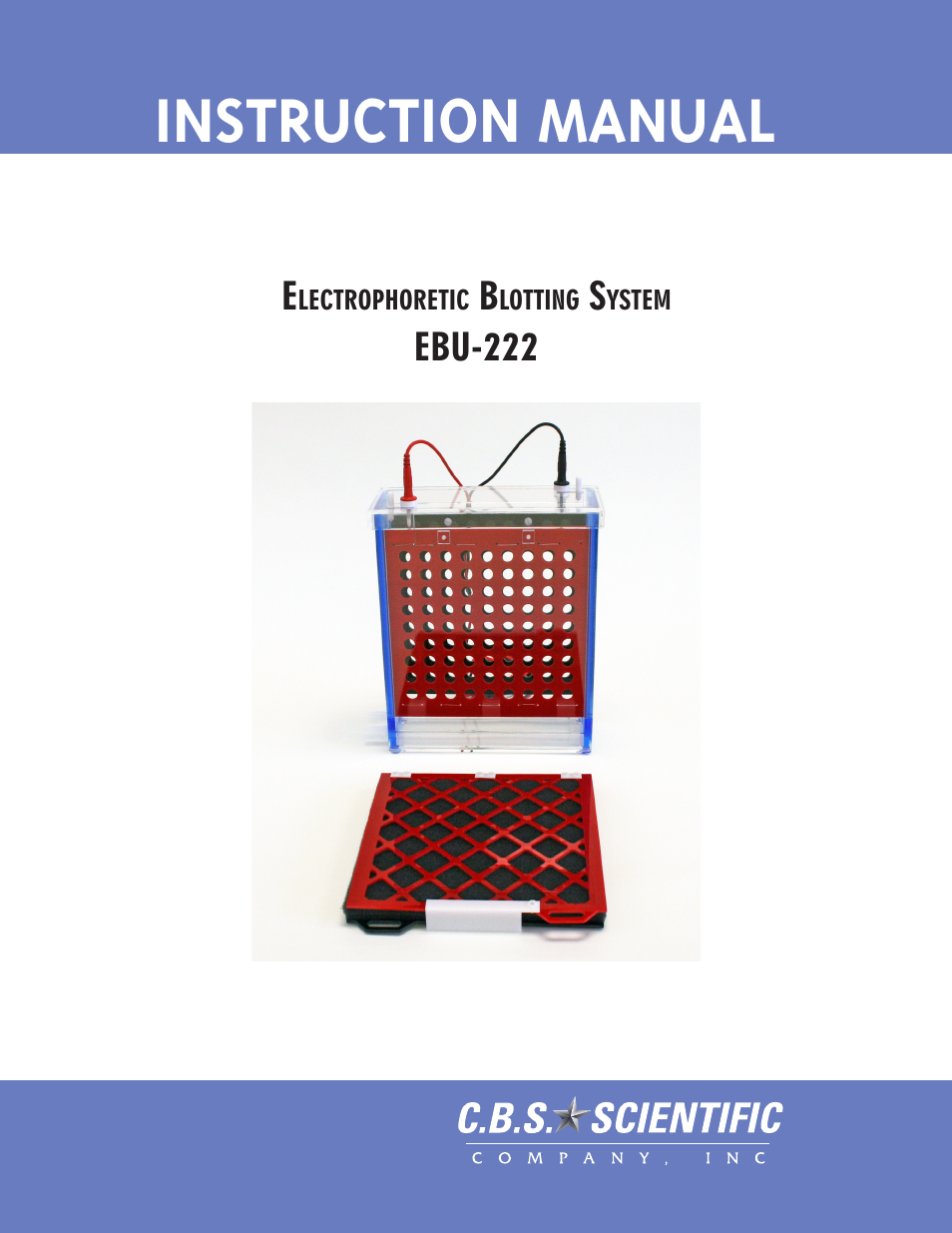 C.B.S. Scientific EBU-222 User Manual | 12 pages