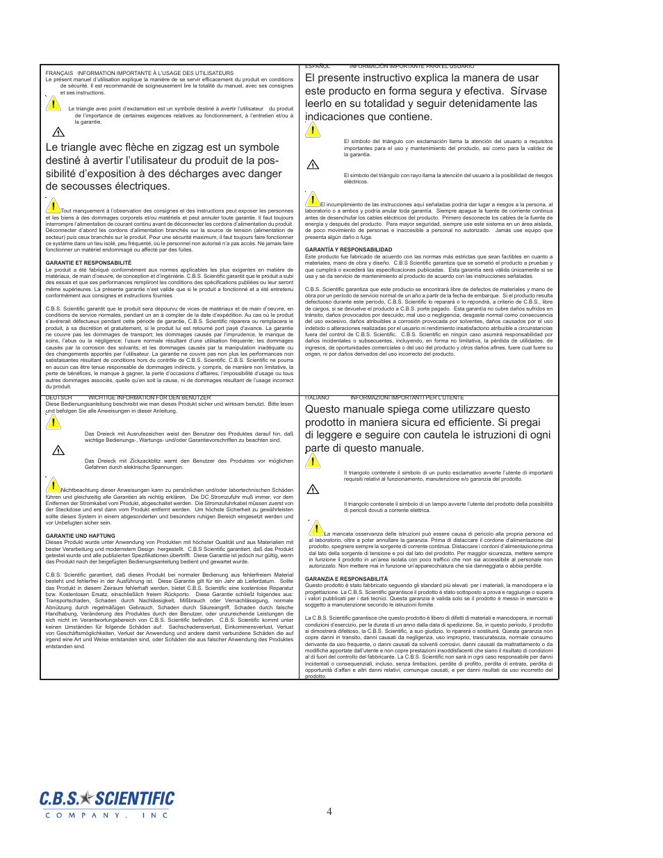 C.B.S. Scientific EBU-222 User Manual | Page 4 / 12