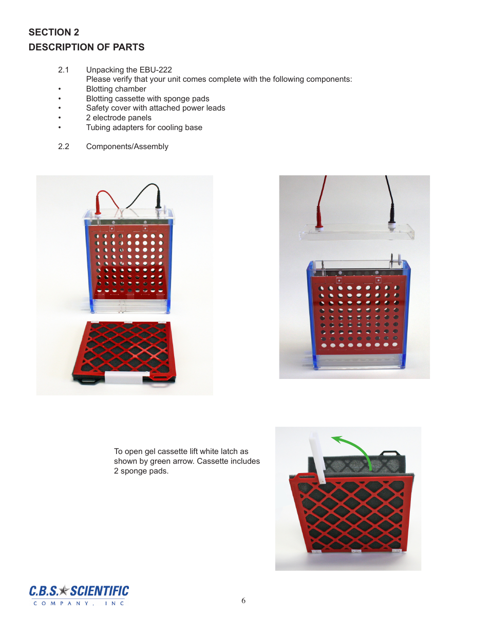 C.B.S. Scientific EBU-222 User Manual | Page 6 / 12